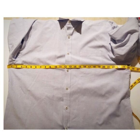 ROUNDTREE & YORKE-Blue Stripe Button-Down Shirt Men Size X-Large Business Casual - Picture 4 of 5